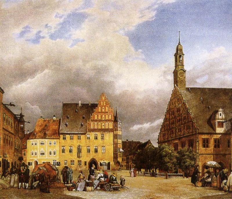 johannes brahms the market place zwickau, where schumann was born Spain oil painting art
